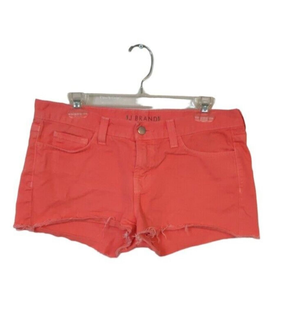 J BRAND Low Rise PASTEL CORAL Relaxed FRAYED Hem RAW HEM Jean DENIM Shorts 29